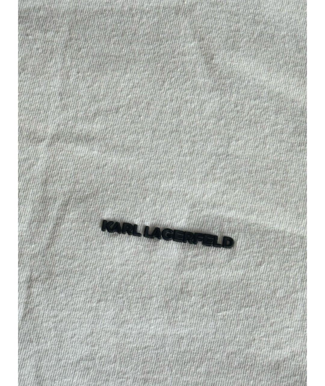 KARL LAGERFELD Белая хлопковая футболка, фото 4