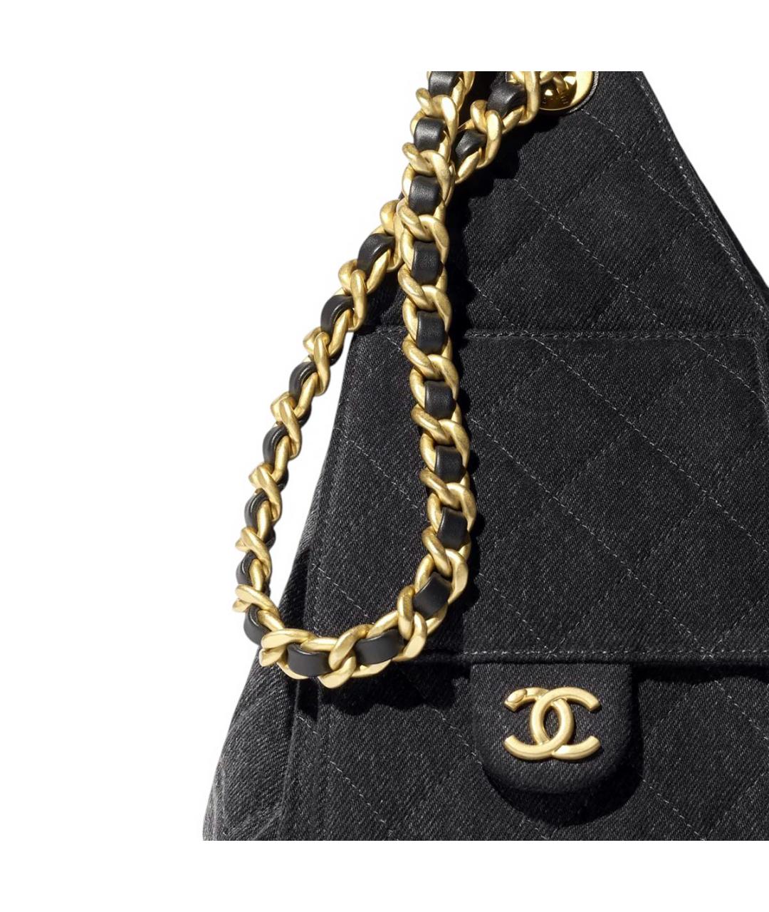 CHANEL Черная деним сумка тоут, фото 3