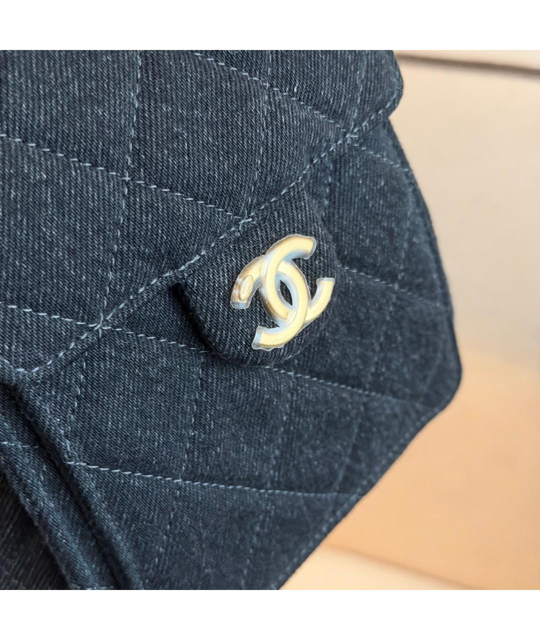 CHANEL Черная деним сумка тоут, фото 7