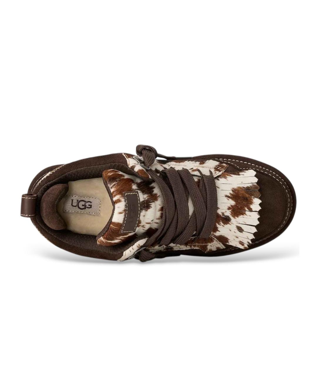 UGG Коричневые кожаные кроссовки, фото 4