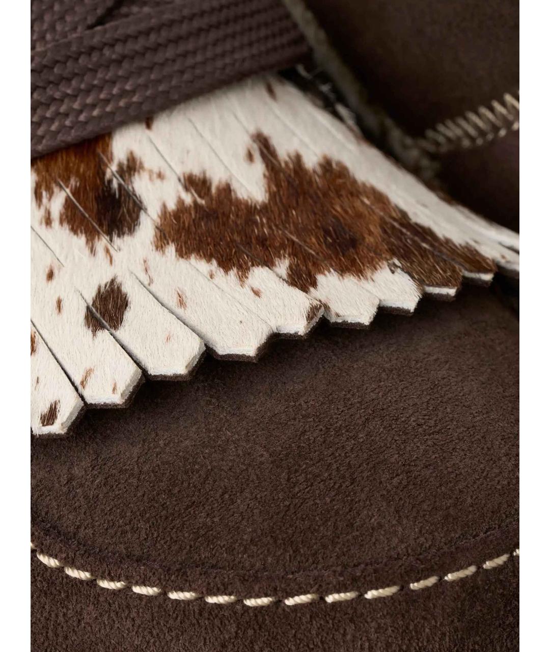 UGG Коричневые кожаные кроссовки, фото 6