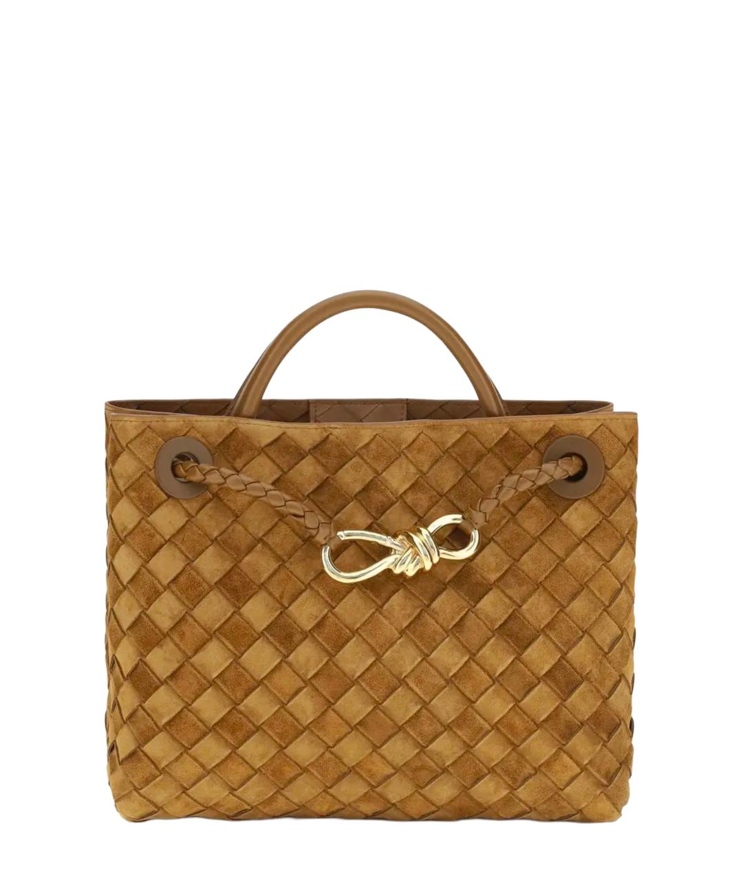 BOTTEGA VENETA Коричневая замшевая сумка тоут, фото 4