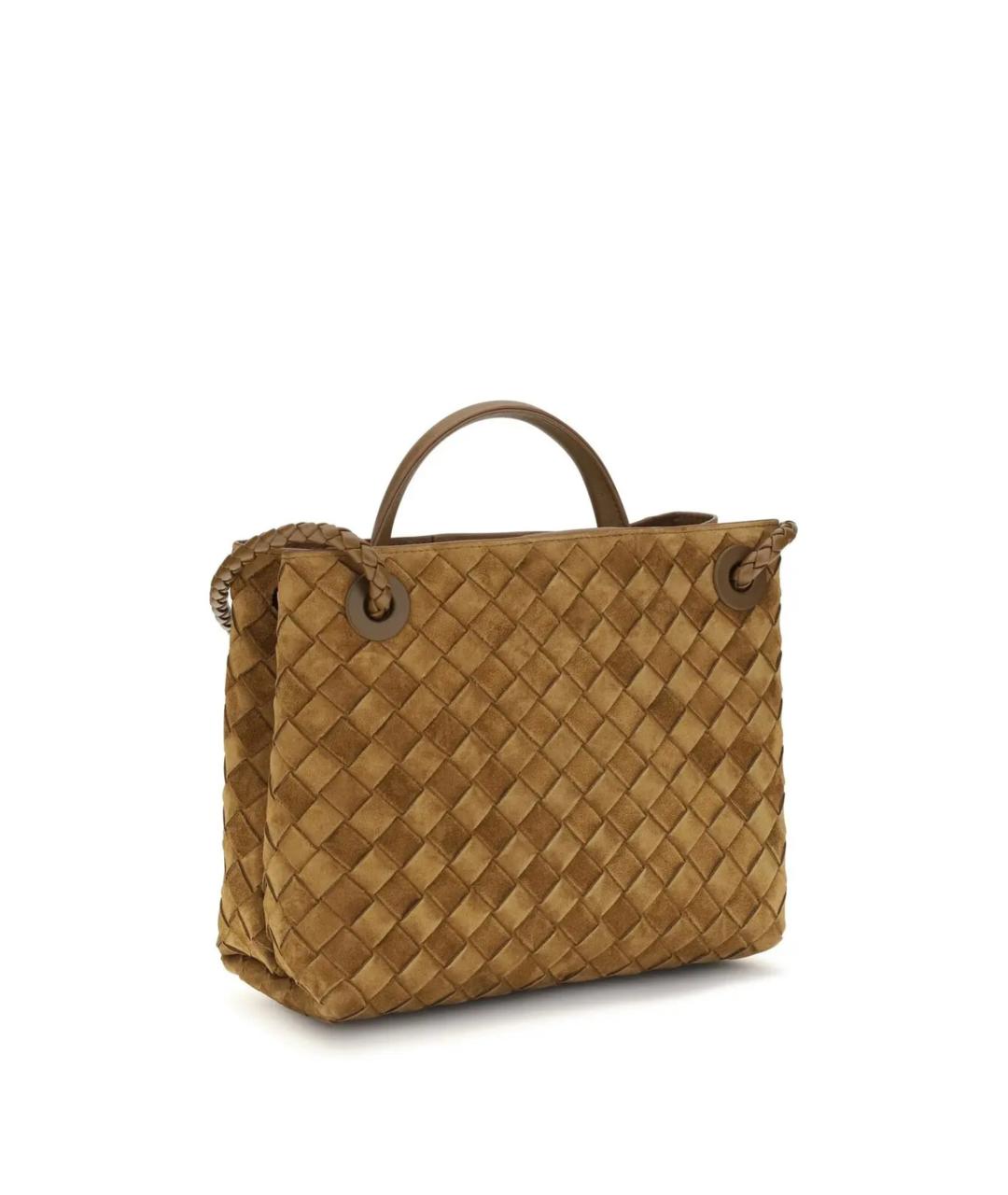 BOTTEGA VENETA Коричневая замшевая сумка тоут, фото 2