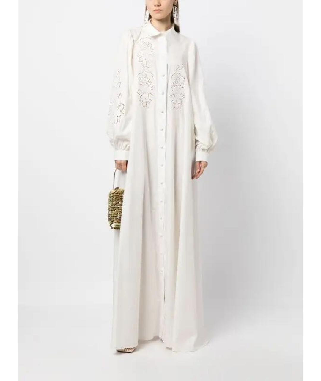 ELIE SAAB Белое хлопковое вечернее платье, фото 7