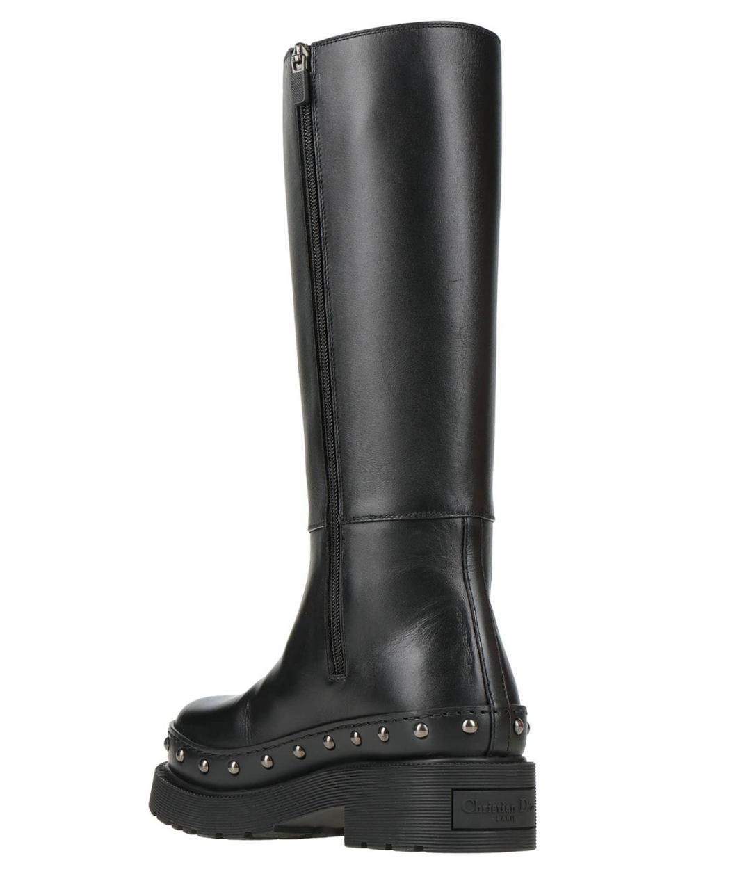 CHRISTIAN DIOR Черные кожаные сапоги, фото 4