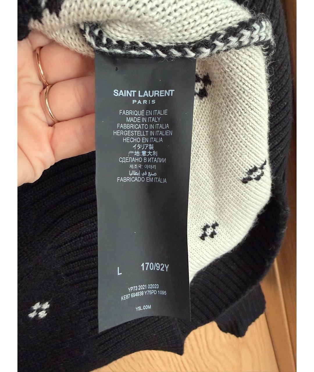 SAINT LAURENT Черный шерстяной джемпер / свитер, фото 4