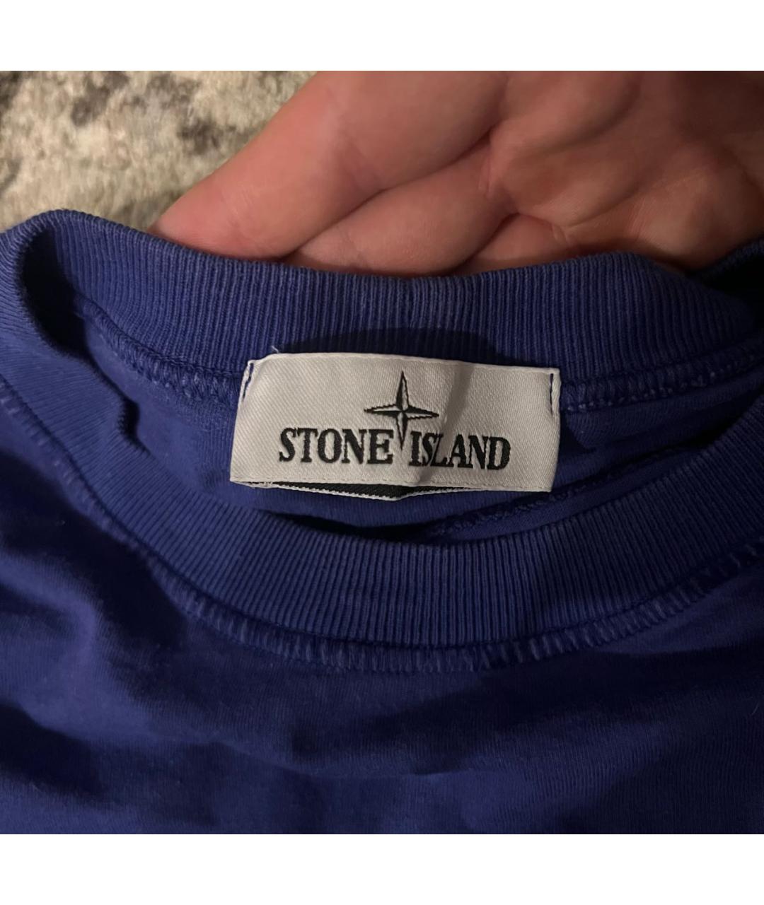 STONE ISLAND Синяя хлопковая футболка, фото 5