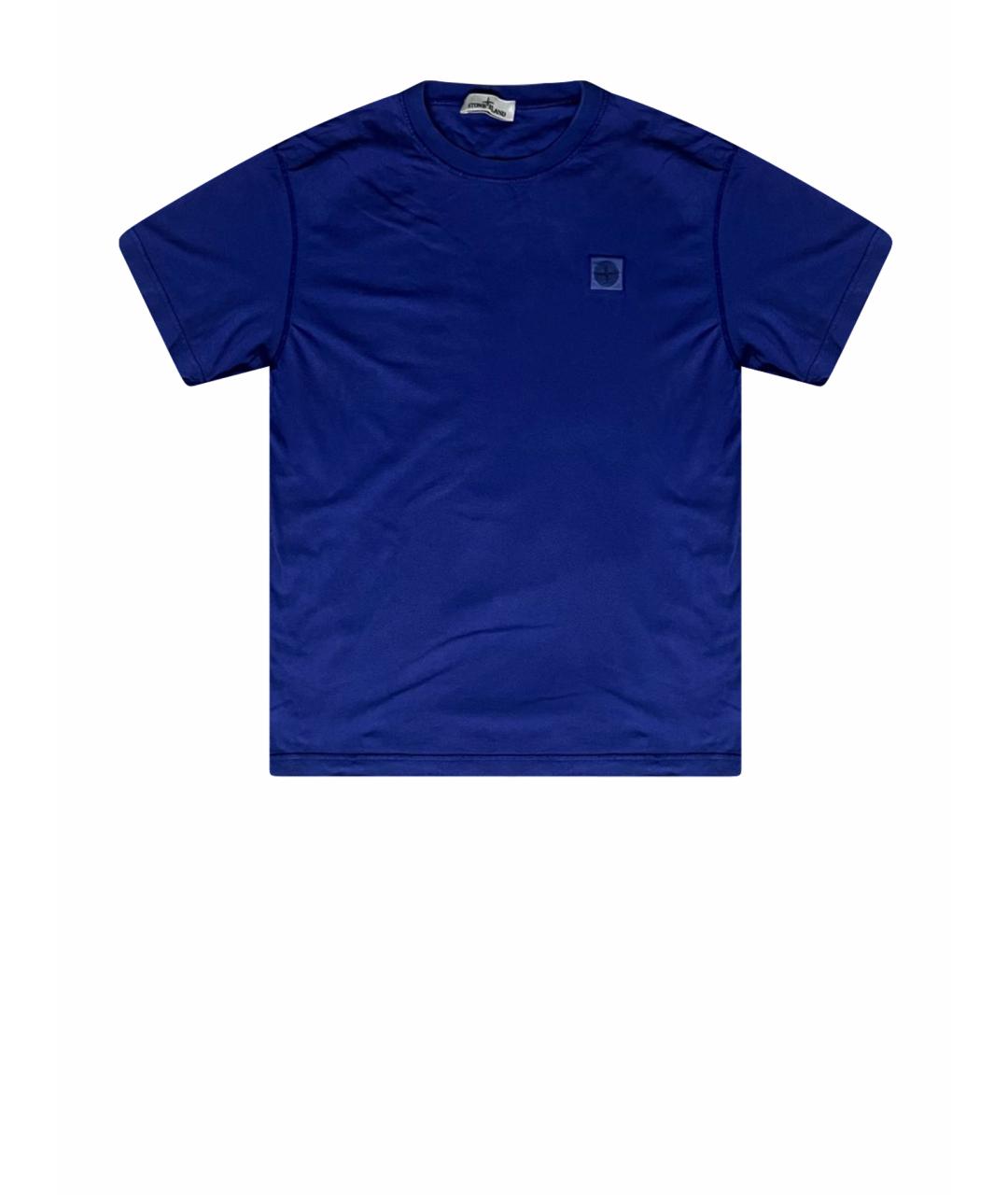 STONE ISLAND Синяя хлопковая футболка, фото 1
