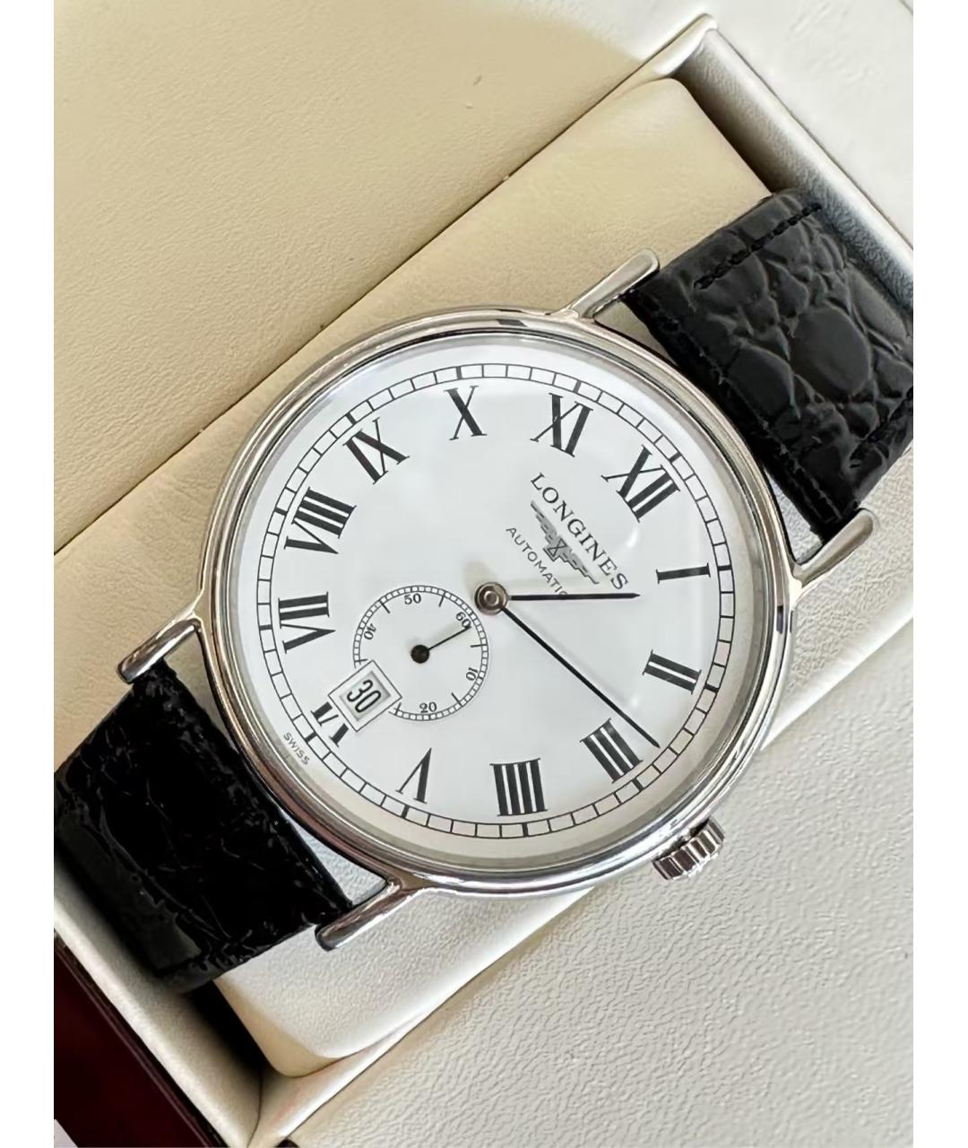 LONGINES Белые стальные часы, фото 3
