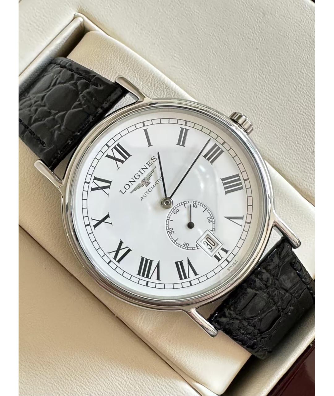 LONGINES Белые стальные часы, фото 2