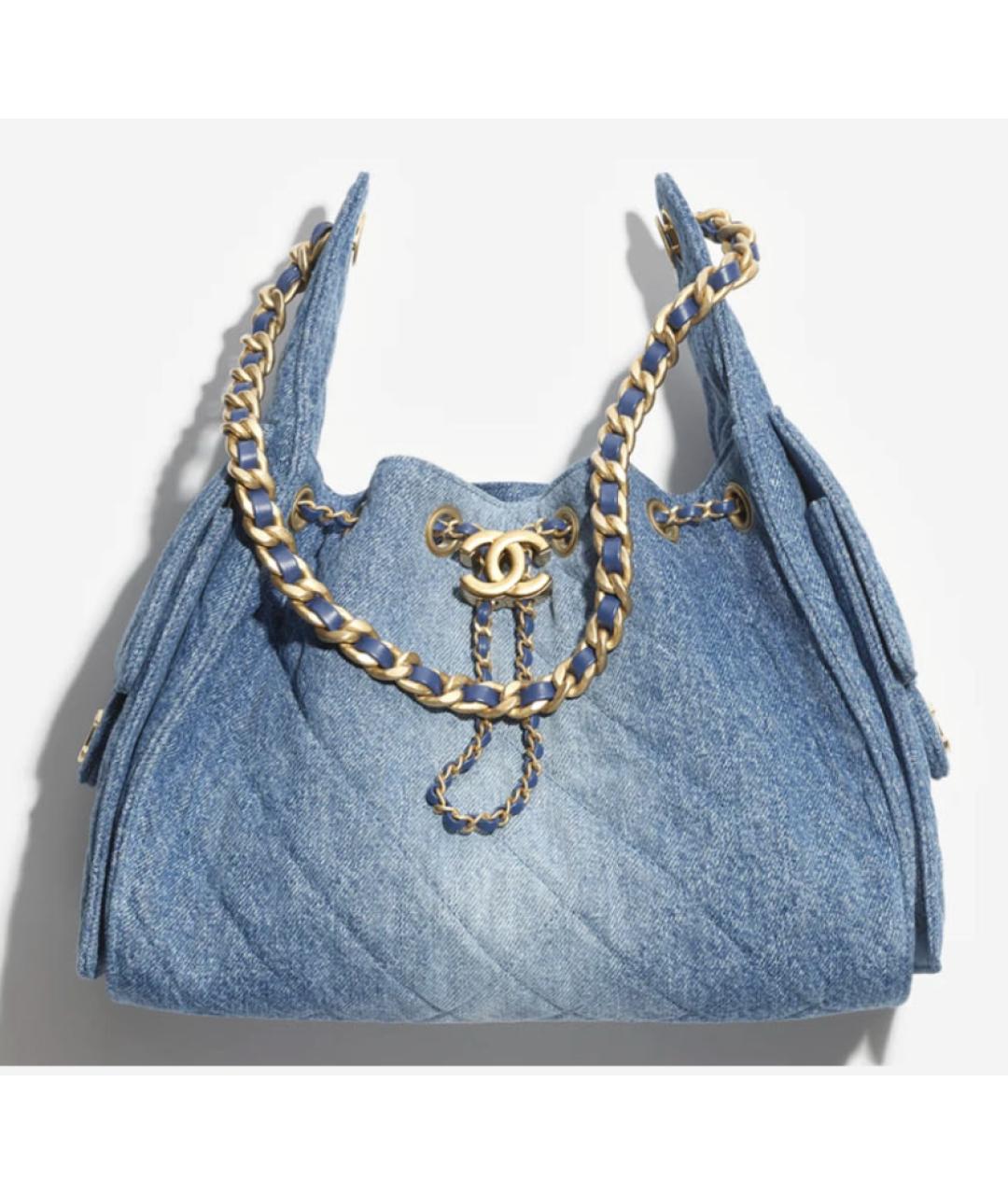 CHANEL Синяя деним сумка тоут, фото 7