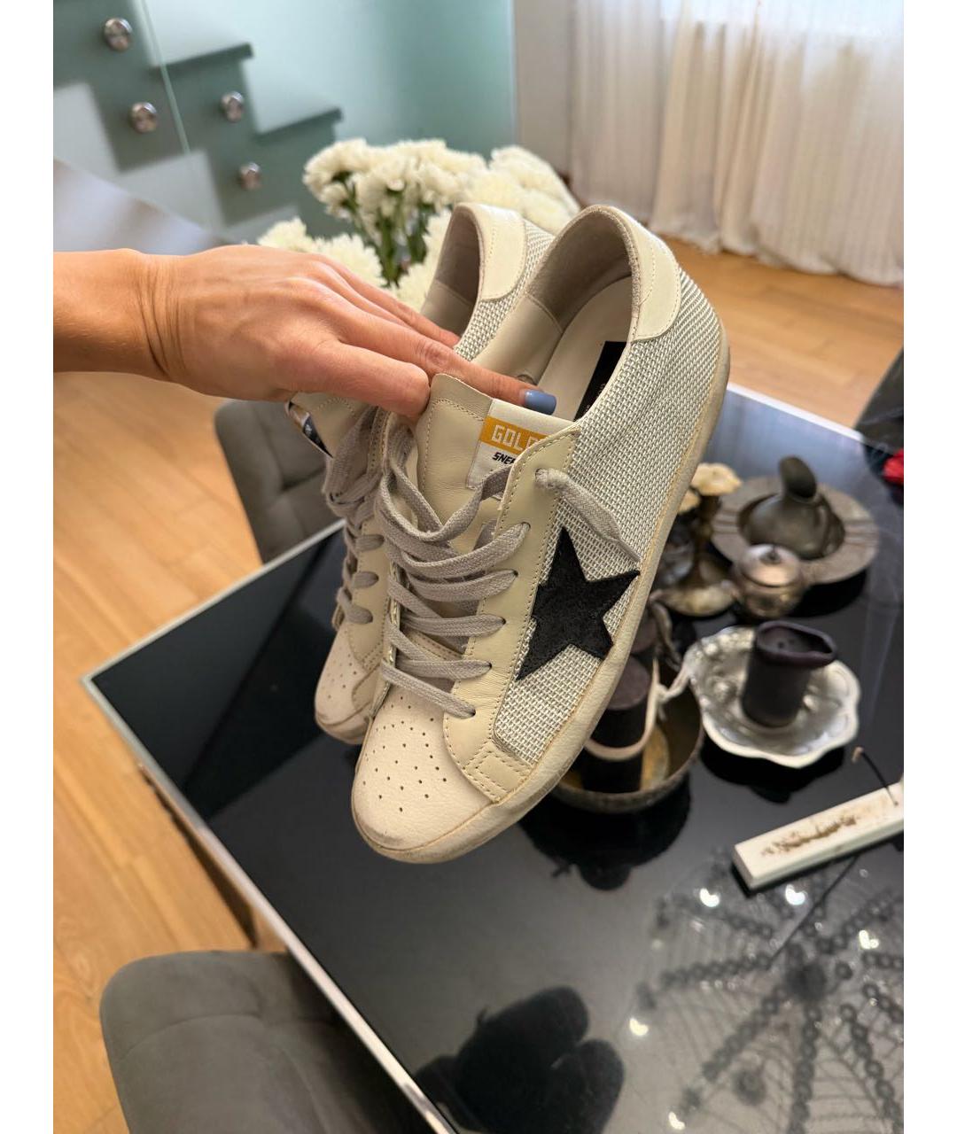 GOLDEN GOOSE Белые кожаные кеды, фото 2