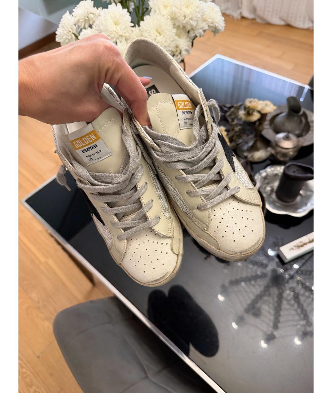 GOLDEN GOOSE Белые кожаные кеды, фото 3