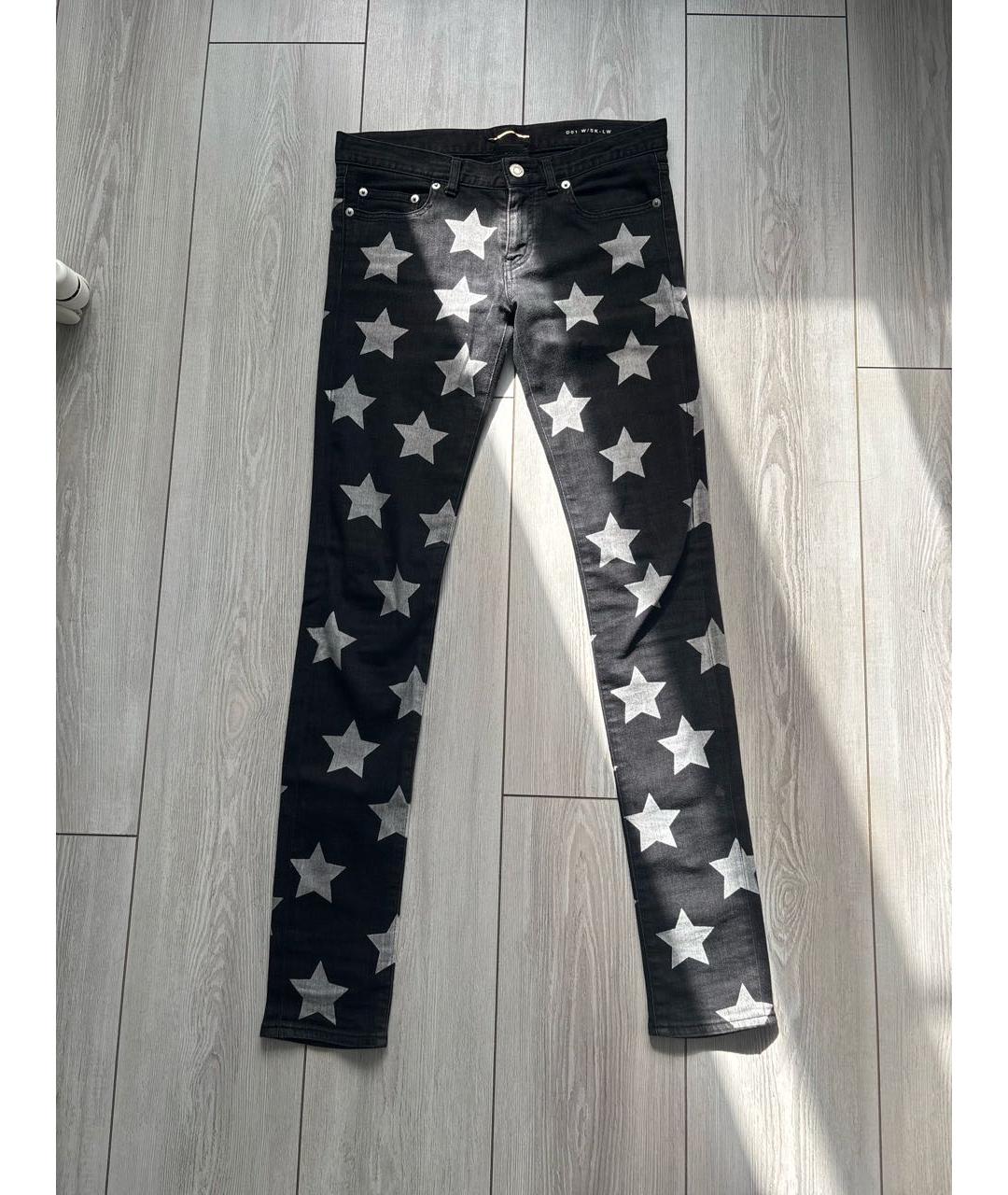 SAINT LAURENT Черные хлопко-эластановые джинсы скинни, фото 7
