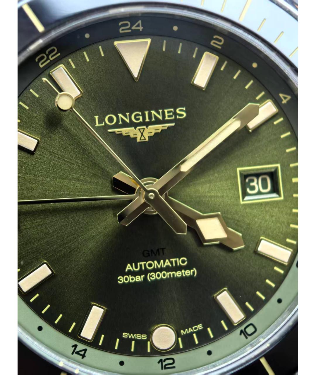 LONGINES Зеленые часы, фото 5