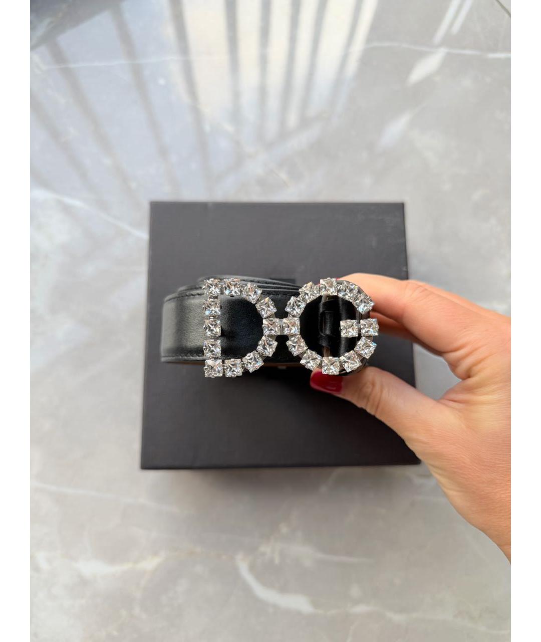 DOLCE&GABBANA Черный кожаный ремень, фото 2