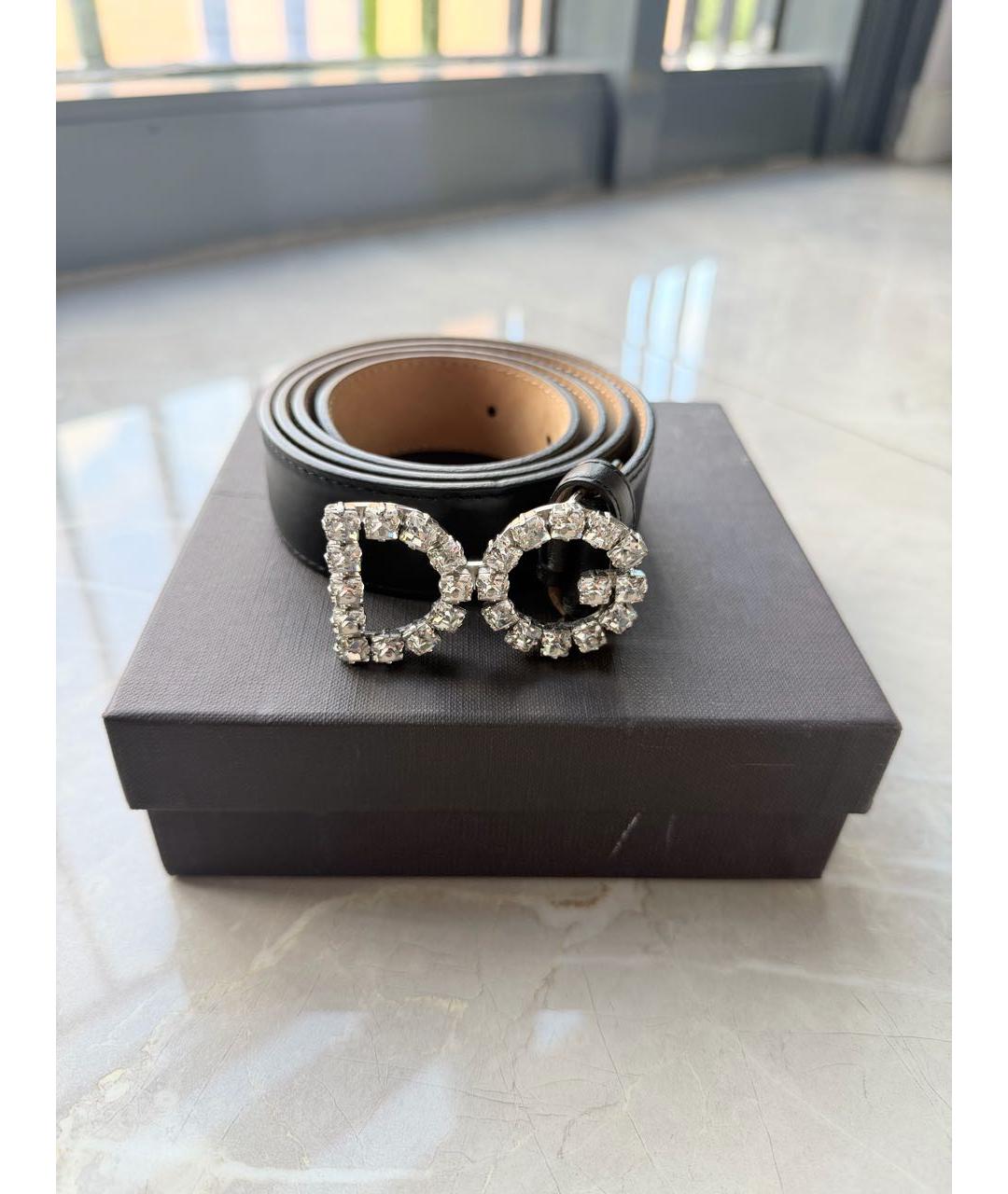 DOLCE&GABBANA Черный кожаный ремень, фото 9