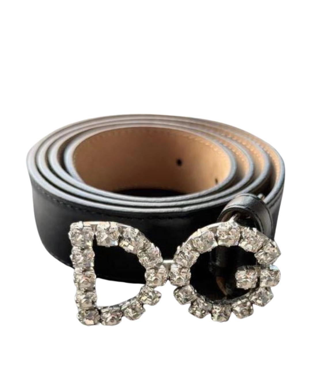 DOLCE&GABBANA Черный кожаный ремень, фото 1