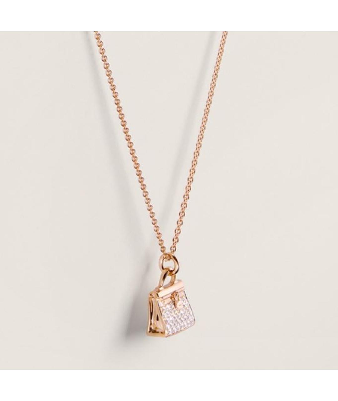 HERMES Розовое колье из розового золота, фото 2