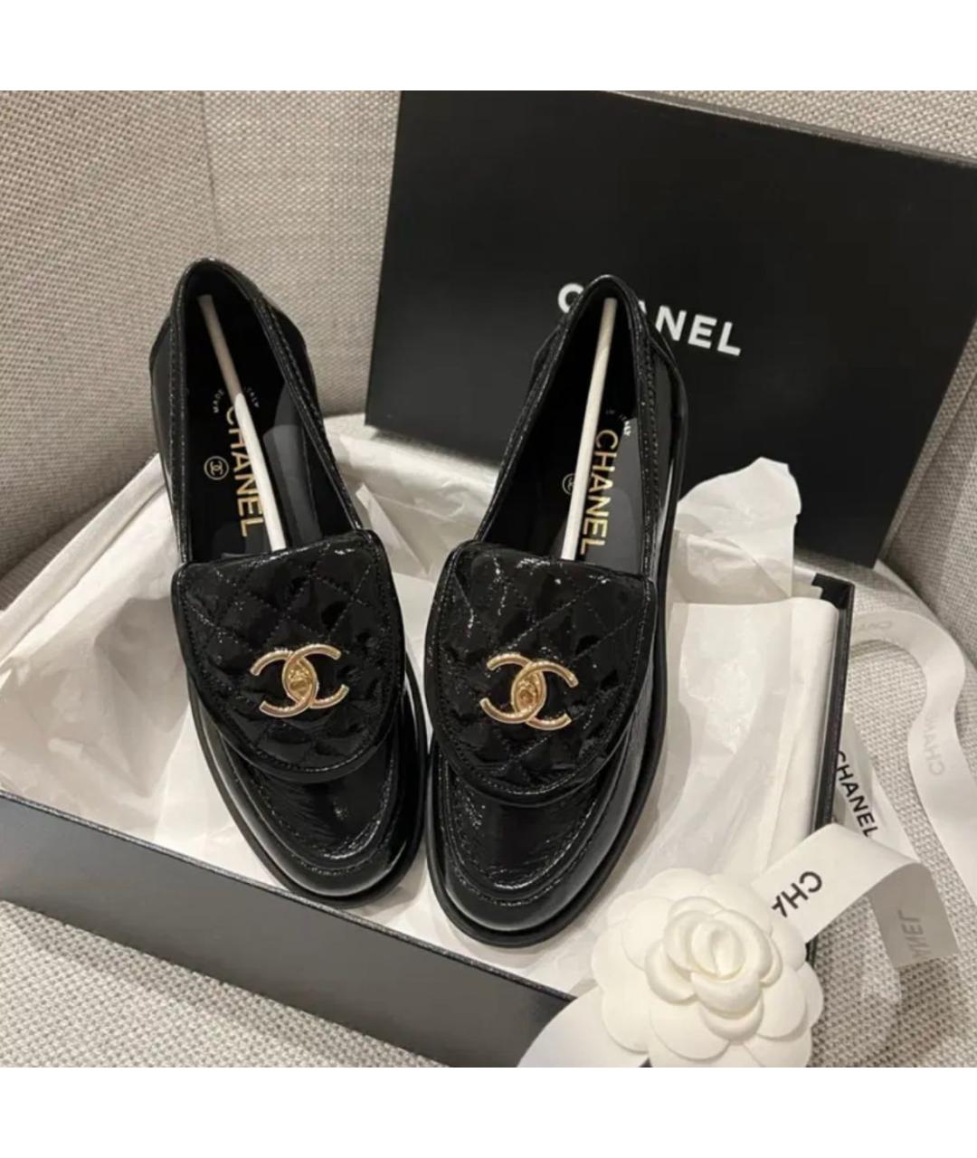 CHANEL Черные кожаные лоферы, фото 3