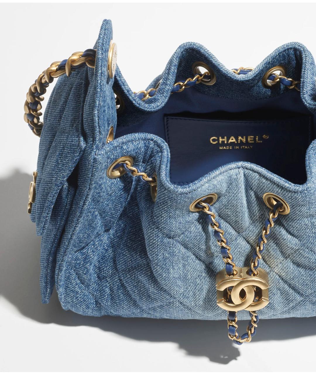 CHANEL Синяя деним сумка тоут, фото 4
