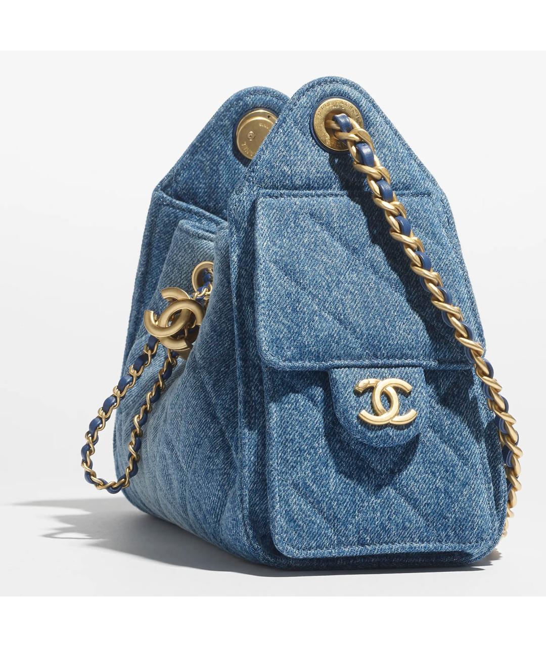 CHANEL Синяя деним сумка тоут, фото 3