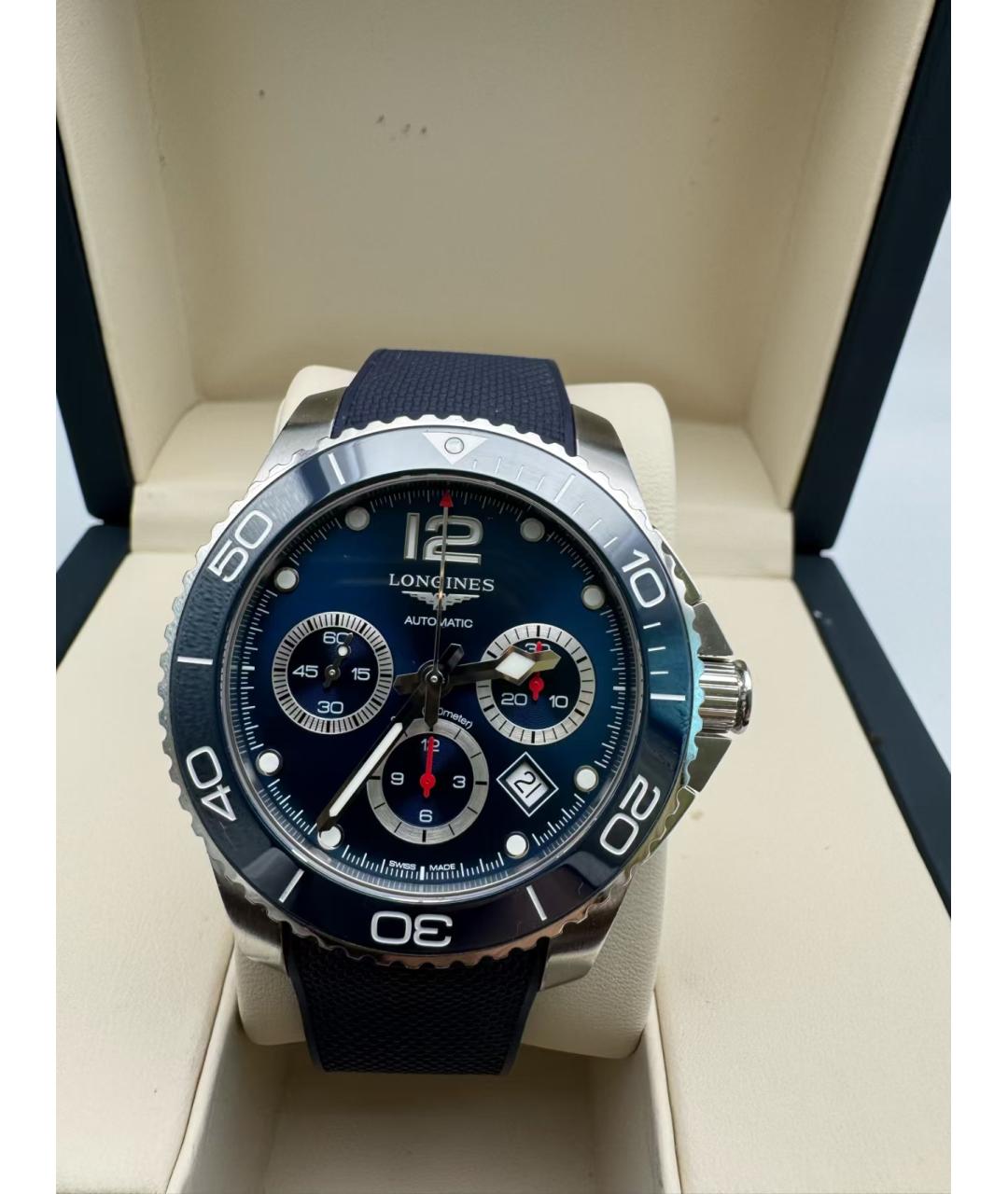 LONGINES Синие стальные часы, фото 3