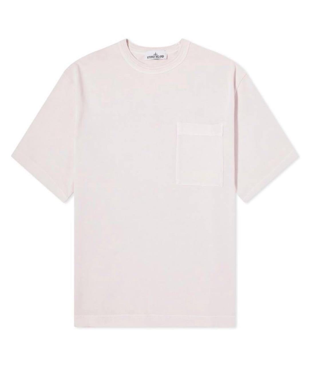 STONE ISLAND Белая хлопковая футболка, фото 1