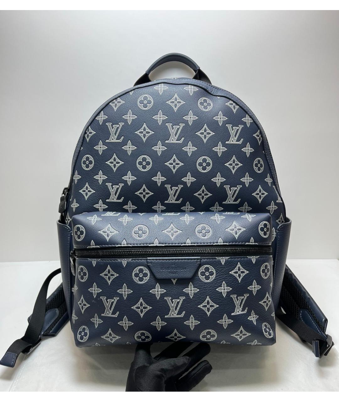 LOUIS VUITTON Синий рюкзак из искусственной кожи, фото 7