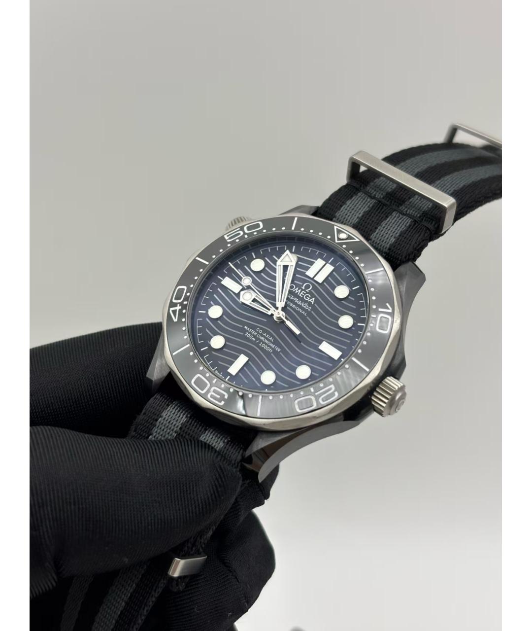 OMEGA Черные часы, фото 5