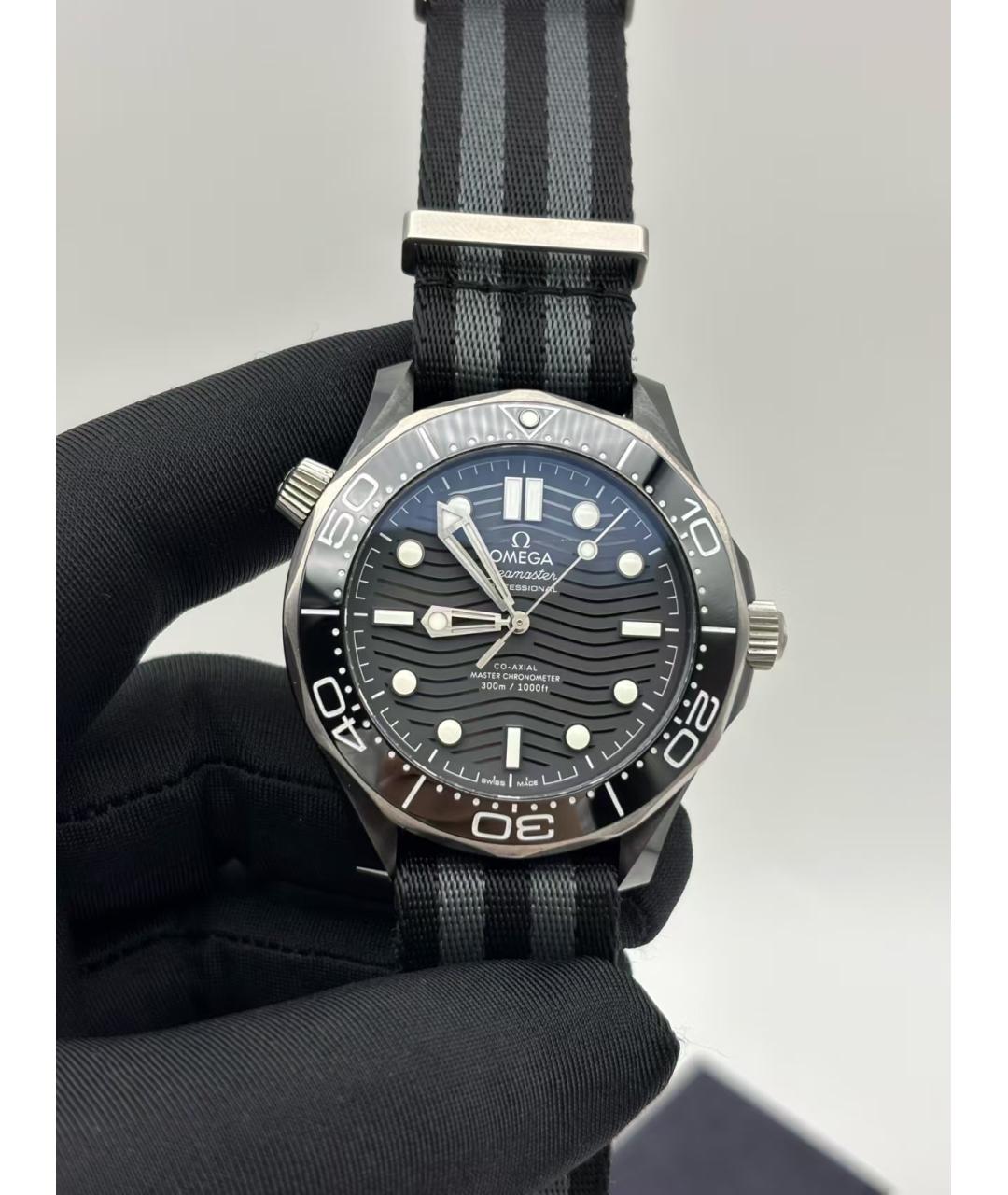 OMEGA Черные часы, фото 3