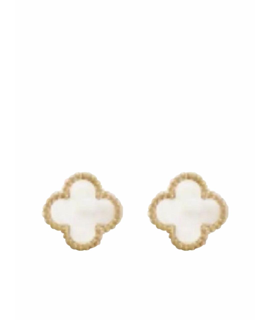 VAN CLEEF & ARPELS Белые серьги из желтого золота, фото 4