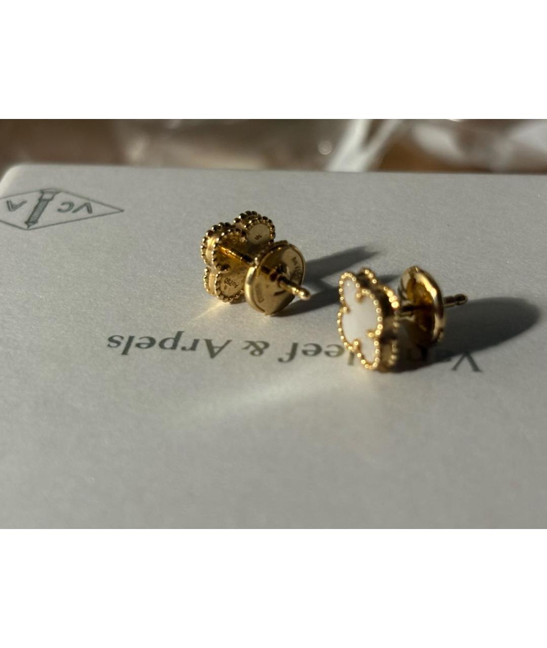 VAN CLEEF & ARPELS Белые серьги из желтого золота, фото 3