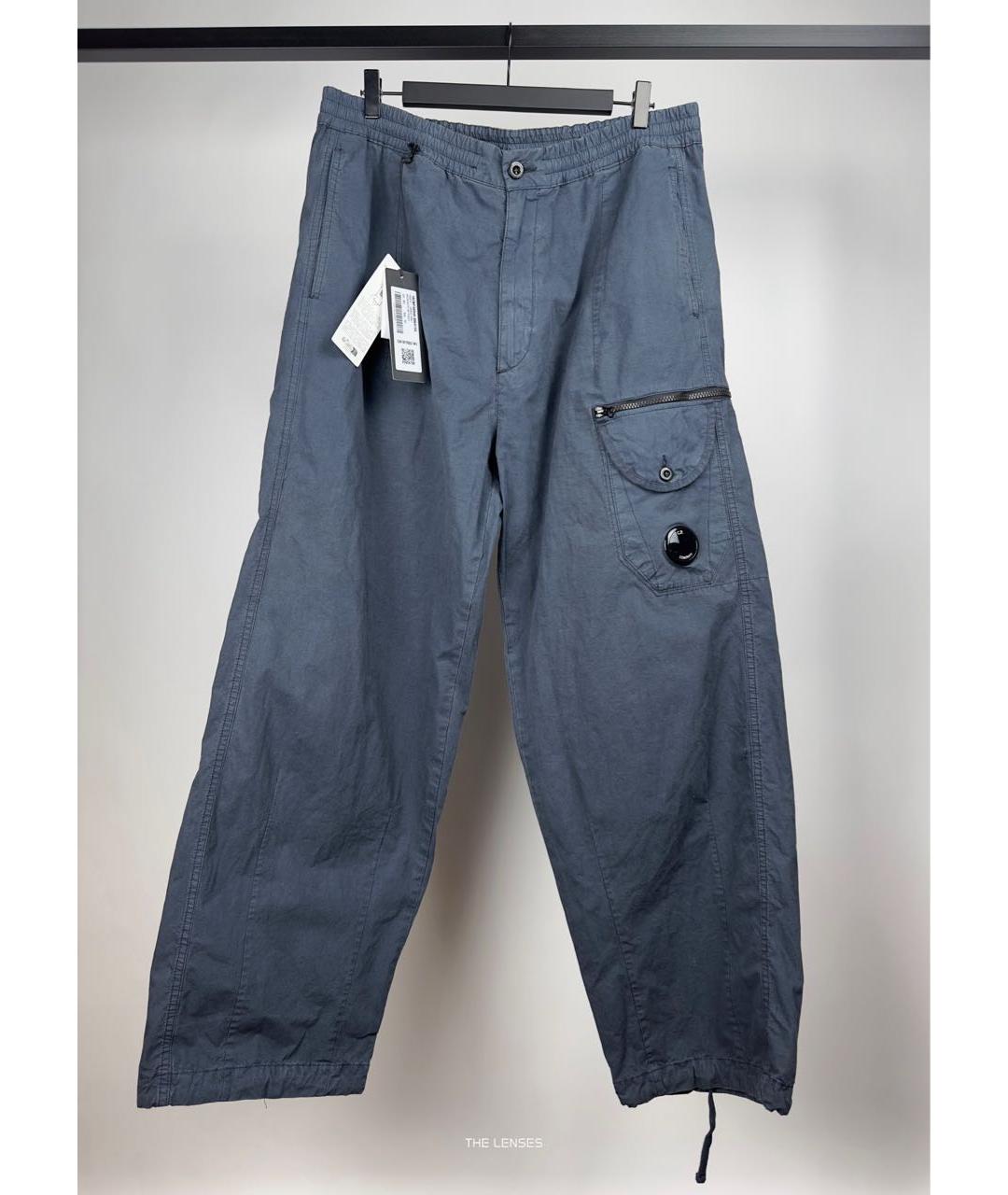 CP COMPANY Темно-синие хлопко-эластановые повседневные брюки, фото 7