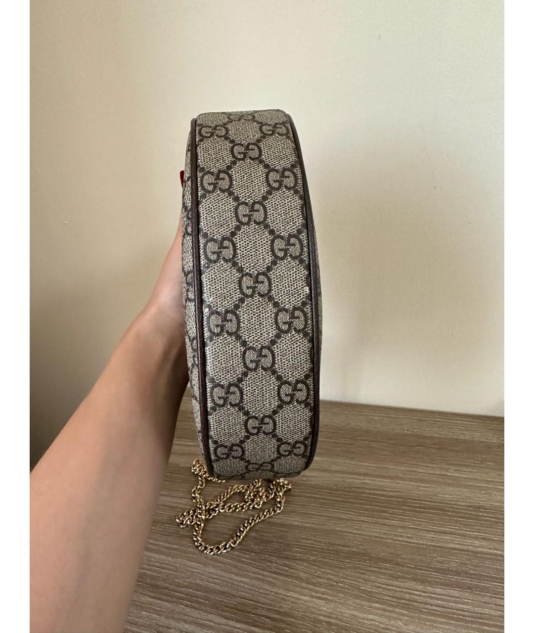 GUCCI Бежевая сумка через плечо из канвы, фото 6