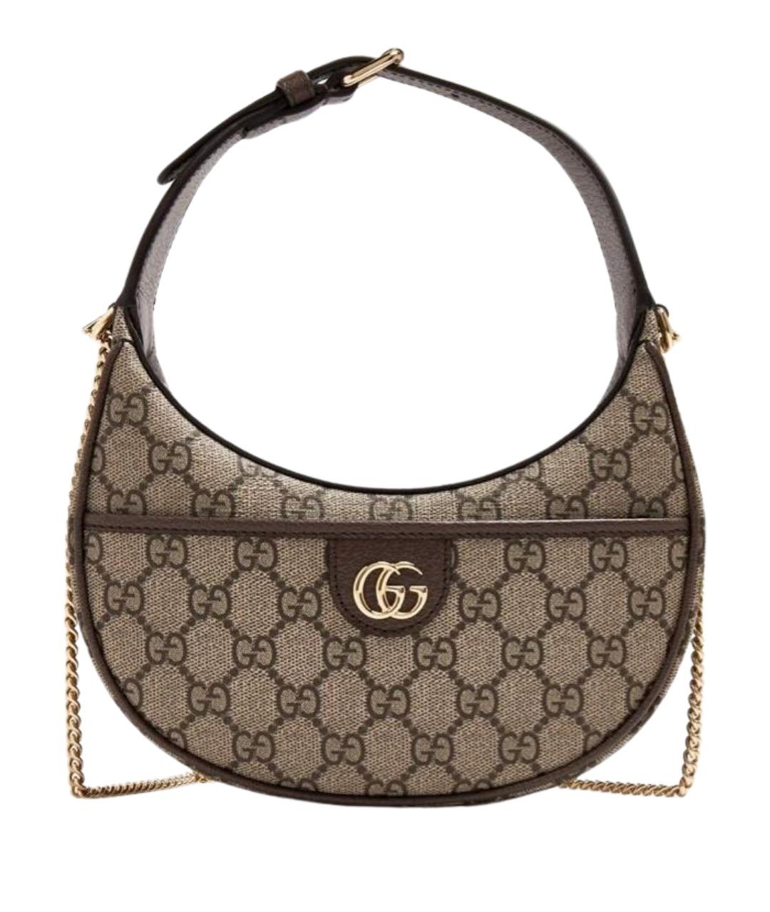 GUCCI Бежевая сумка через плечо из канвы, фото 1