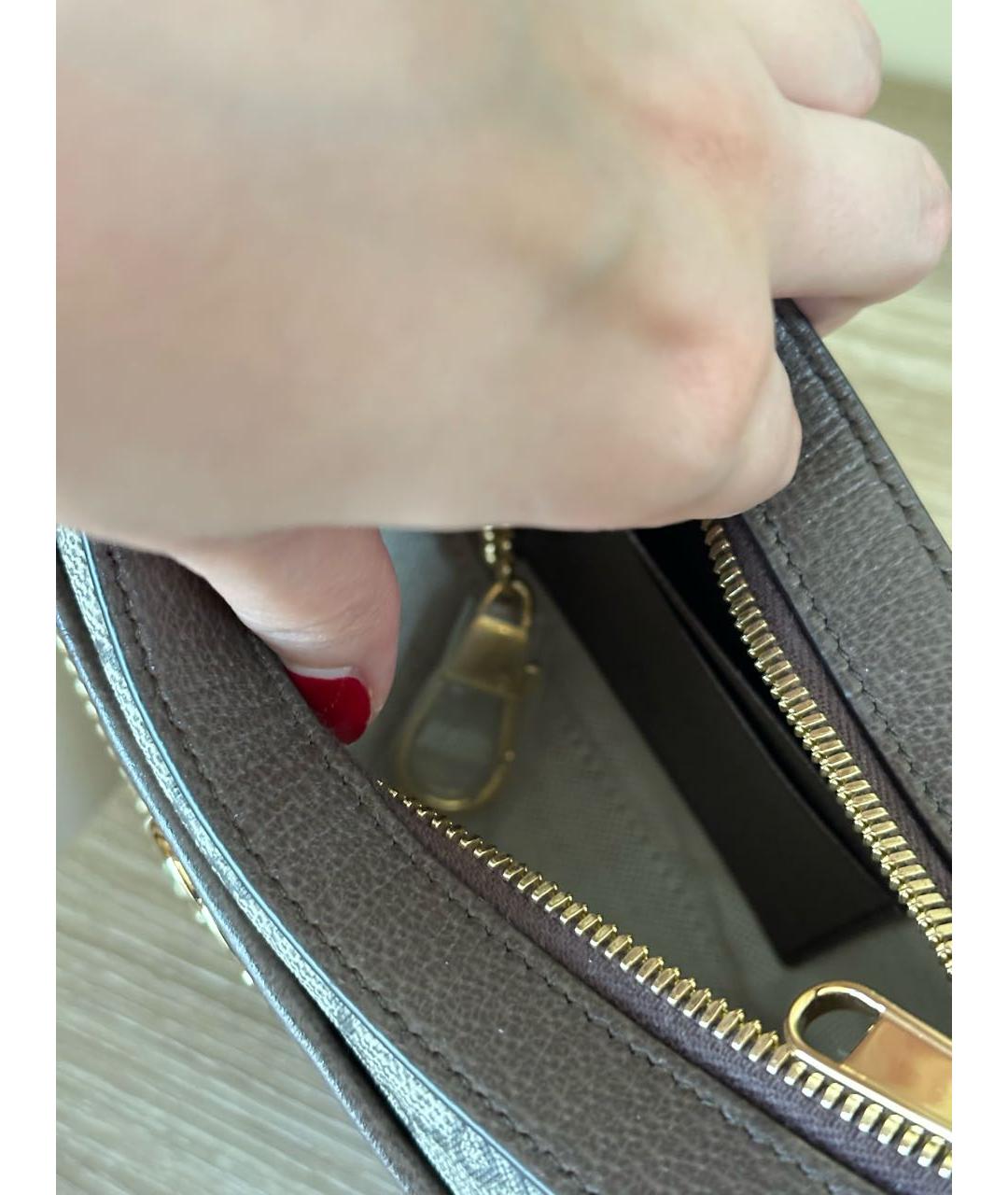 GUCCI Бежевая сумка через плечо из канвы, фото 4