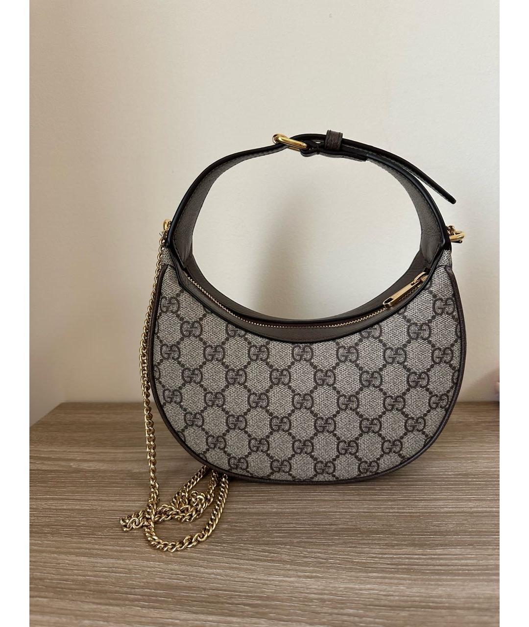 GUCCI Бежевая сумка через плечо из канвы, фото 3