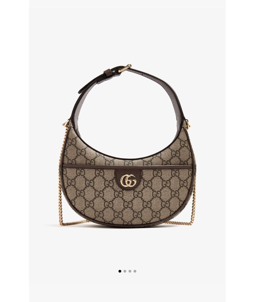 GUCCI Бежевая сумка через плечо из канвы, фото 7
