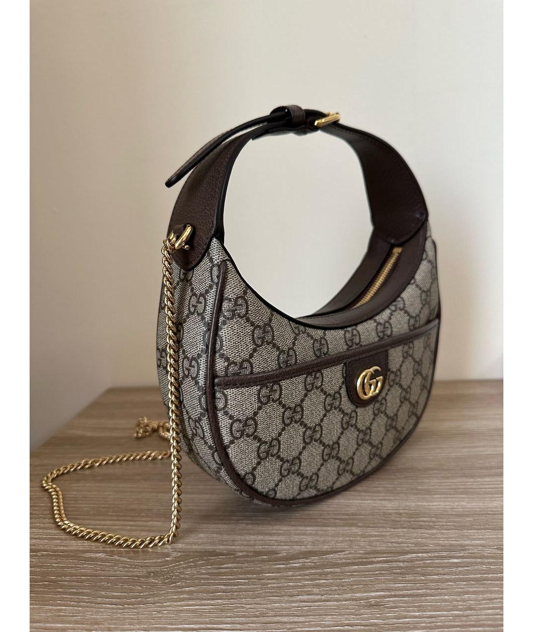 GUCCI Бежевая сумка через плечо из канвы, фото 2
