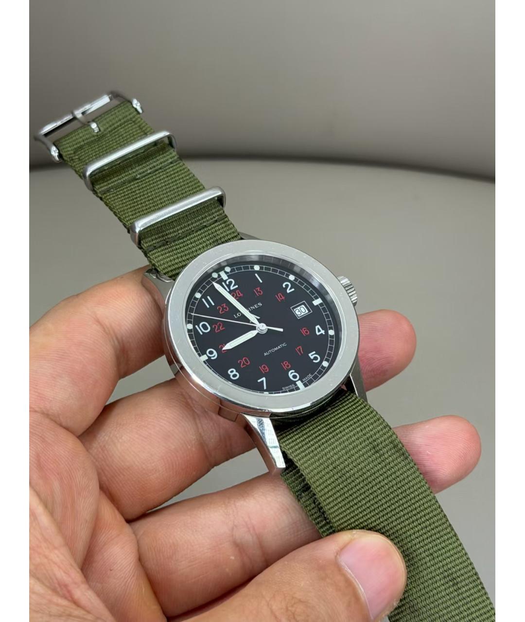 LONGINES Зеленые стальные часы, фото 3
