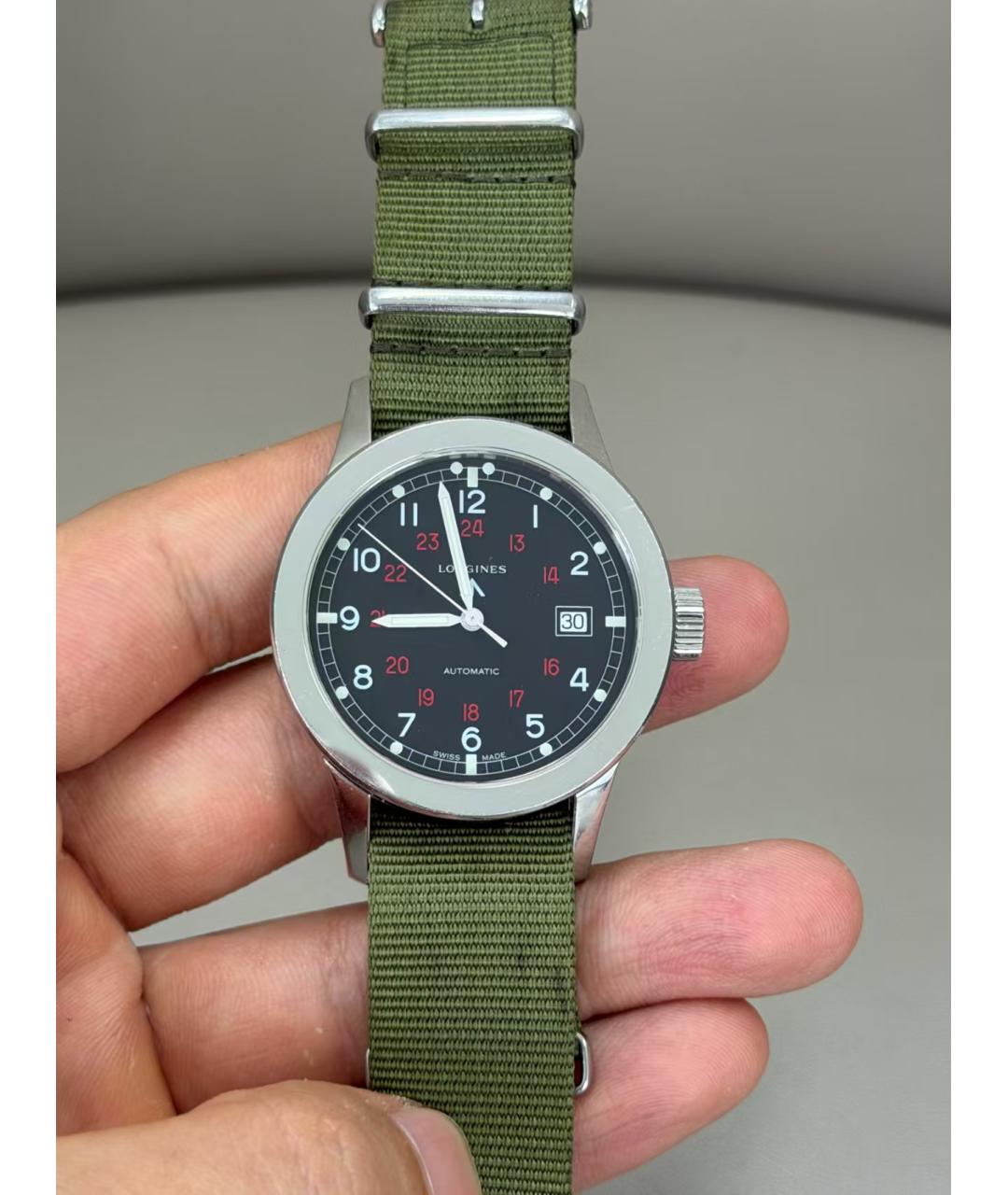 LONGINES Зеленые стальные часы, фото 2