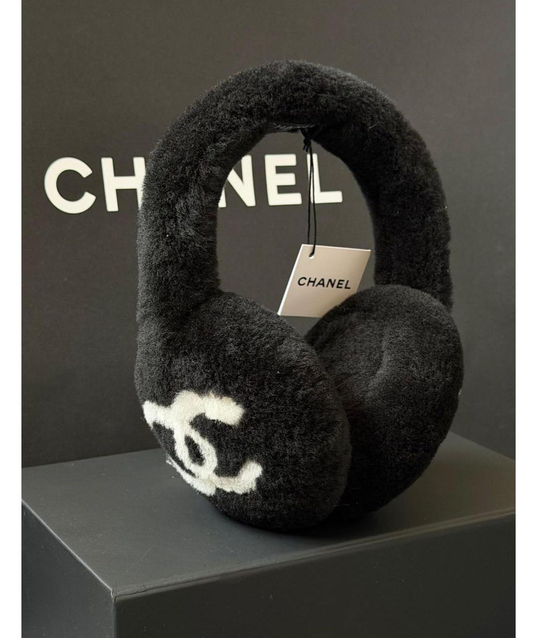 CHANEL Черные шерстяные наушники, фото 4
