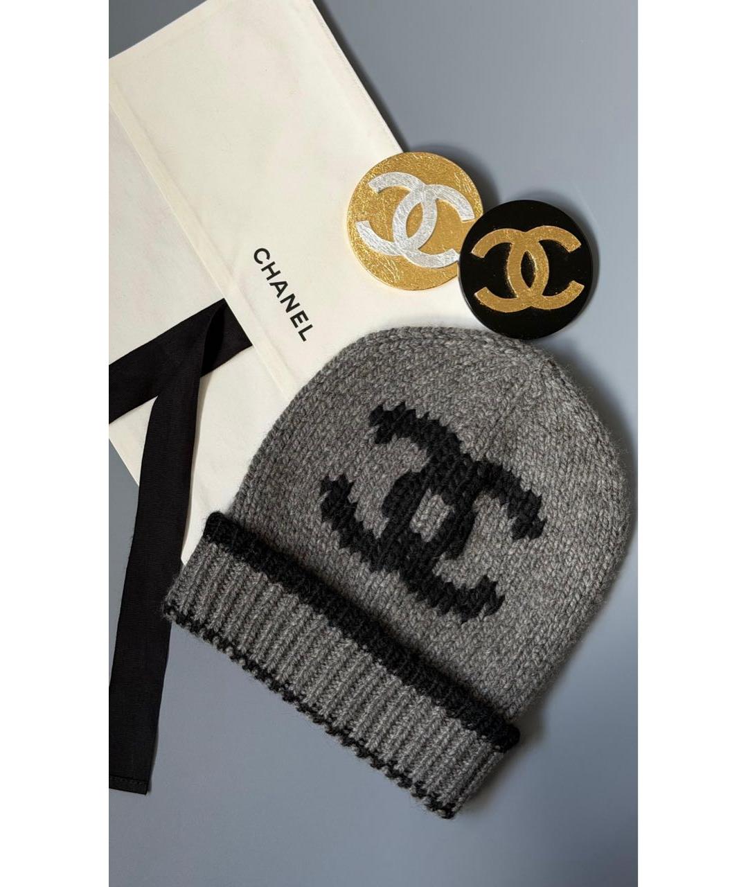 CHANEL Антрацитовая шапка, фото 2