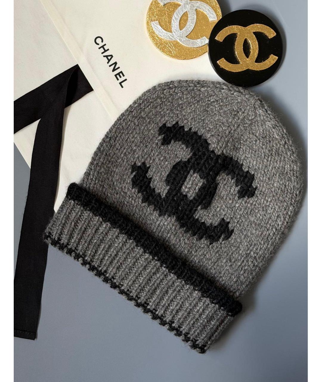CHANEL Антрацитовая шапка, фото 3