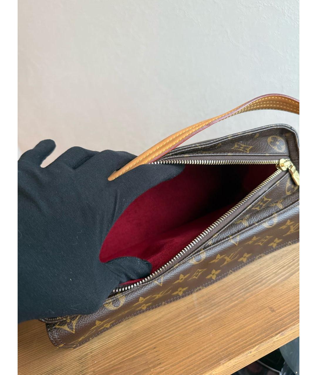LOUIS VUITTON Коричневая сумка тоут из канвы, фото 4