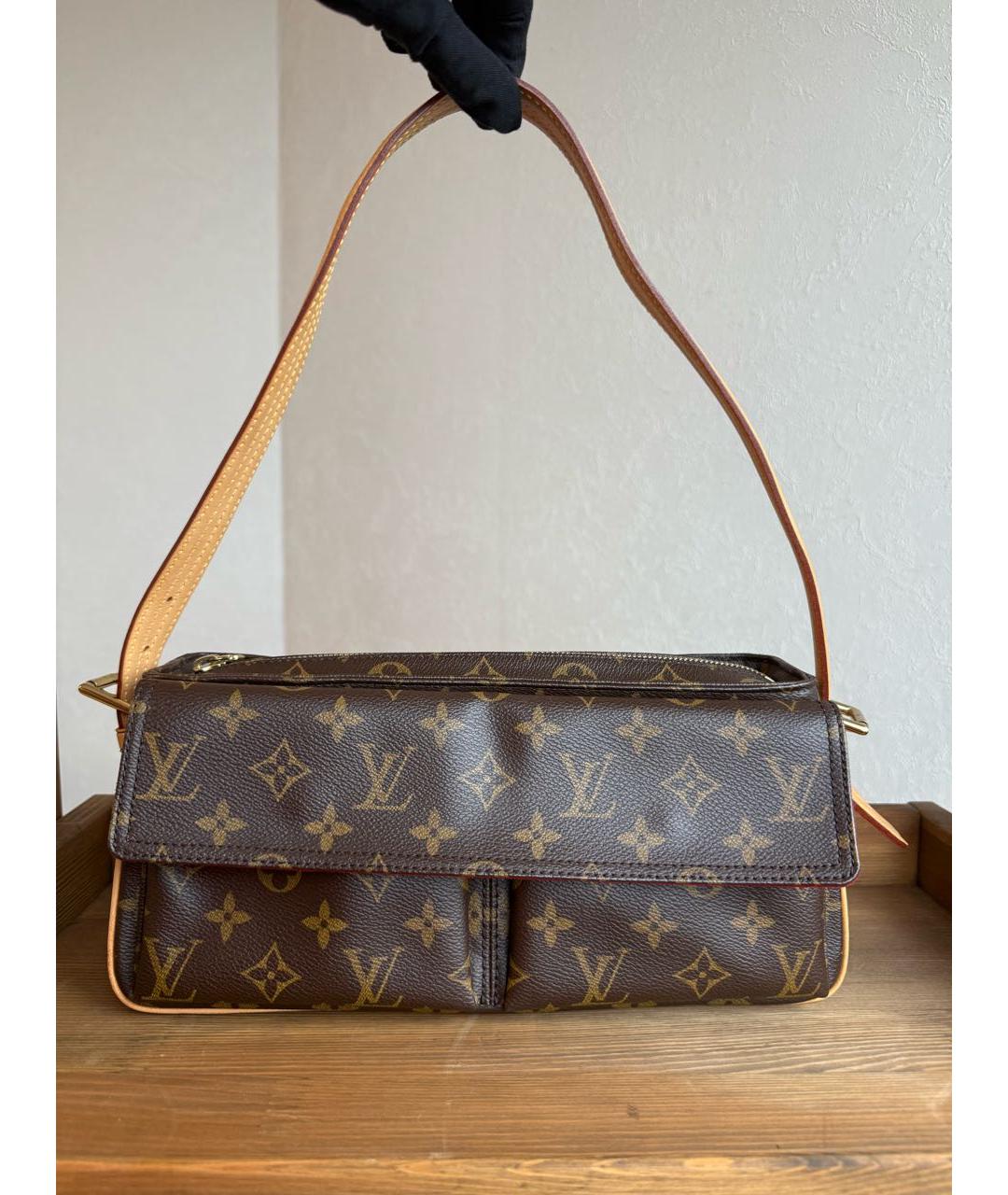LOUIS VUITTON Коричневая сумка тоут из канвы, фото 8
