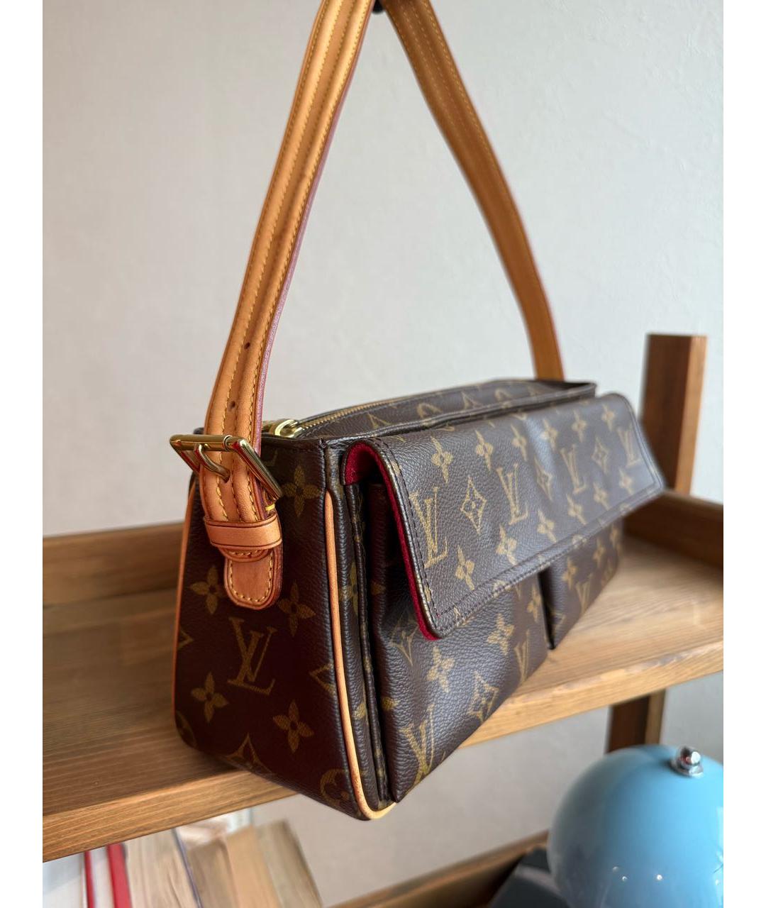 LOUIS VUITTON Коричневая сумка тоут из канвы, фото 2