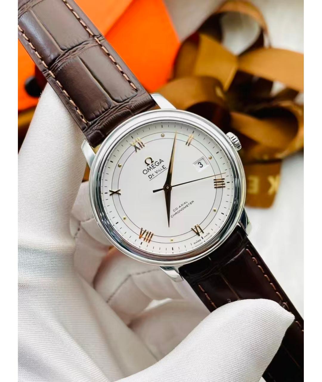 OMEGA Коричневые часы, фото 2