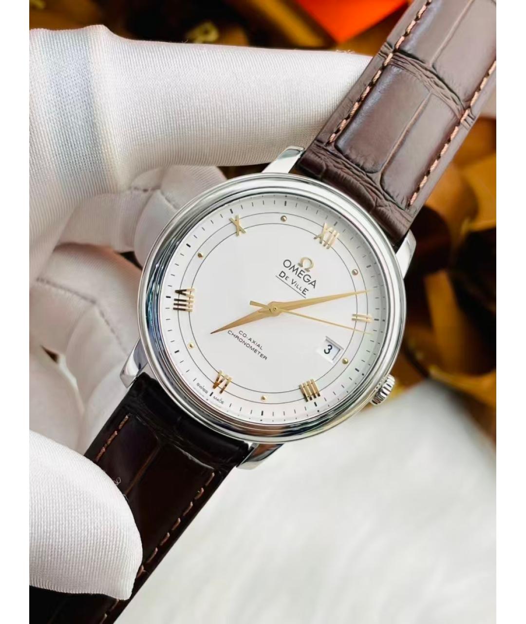 OMEGA Коричневые часы, фото 3